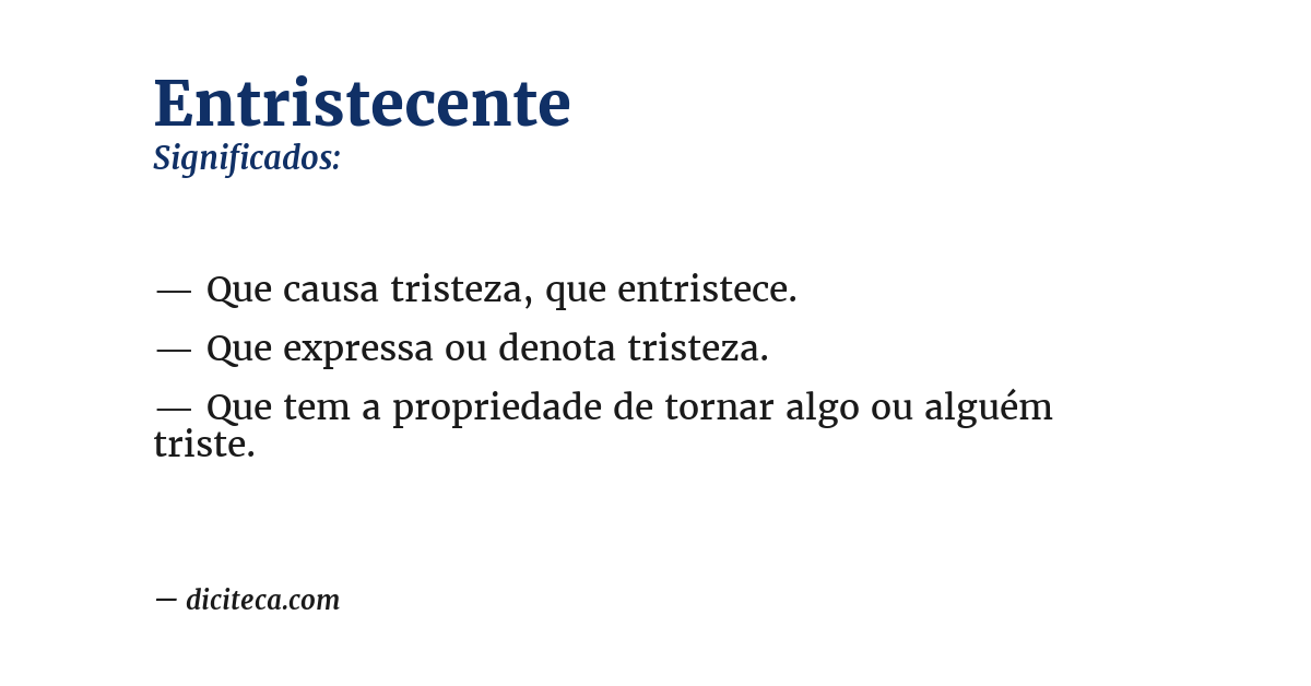 Significado de entristecente