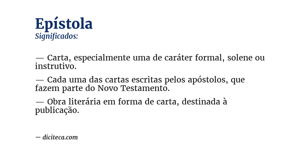 Significado de epístola