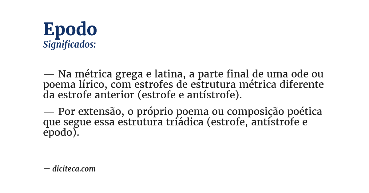 Significado de epodo