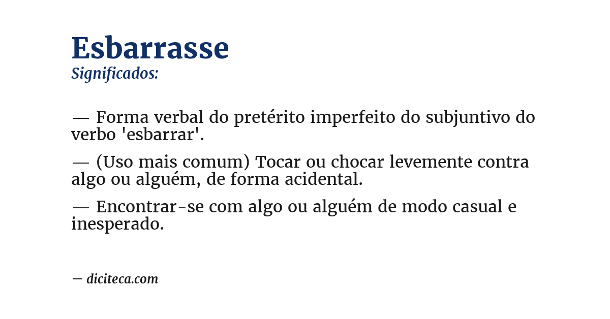 Significado de esbarrasse