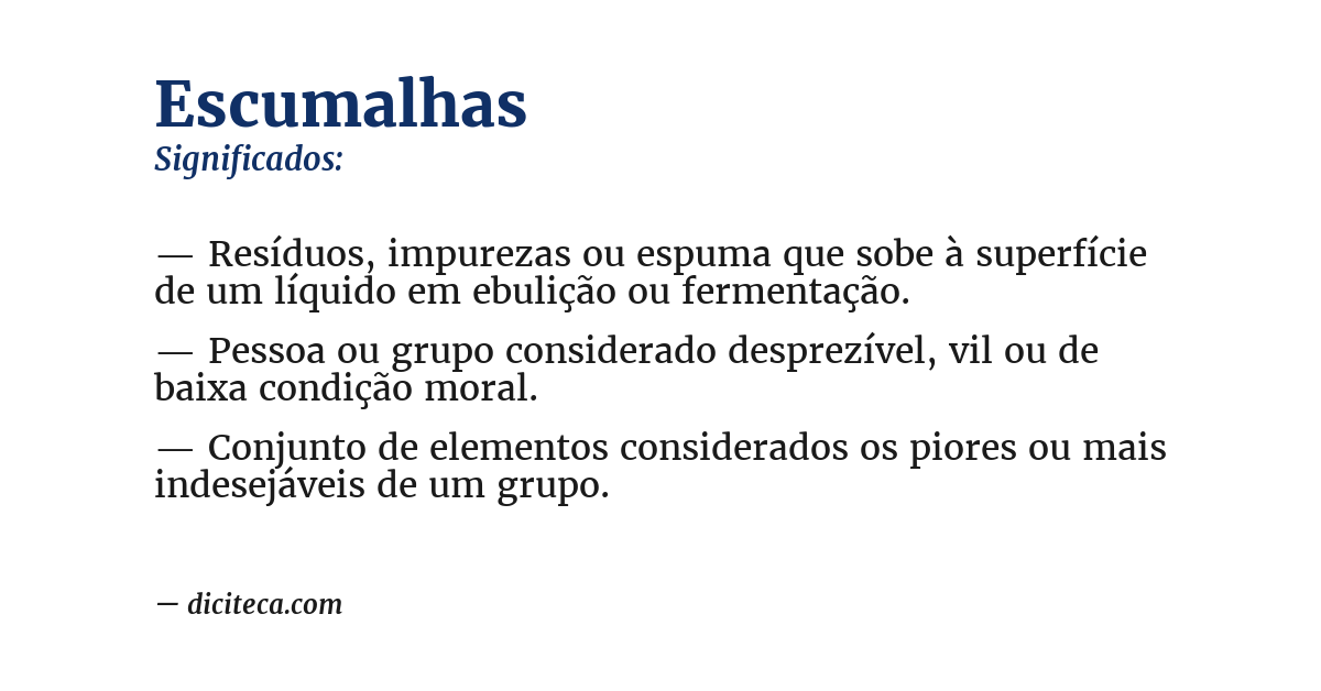 Significado de escumalhas