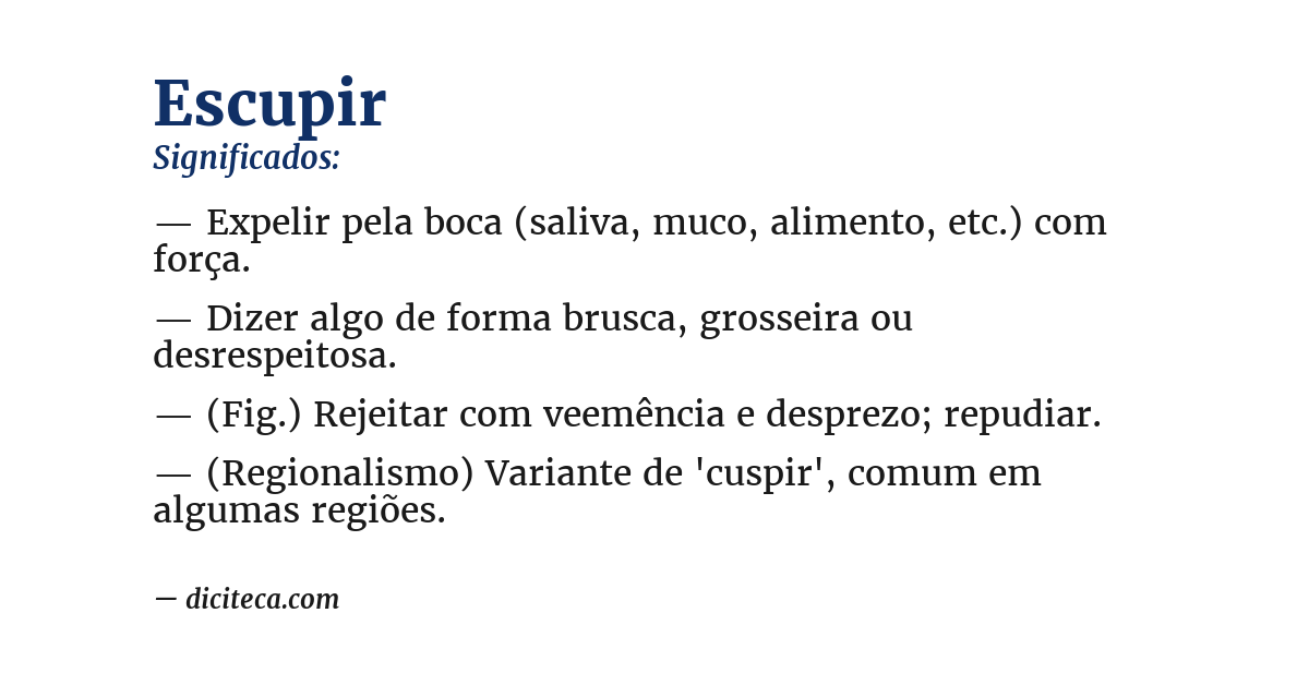 Significado de escupir