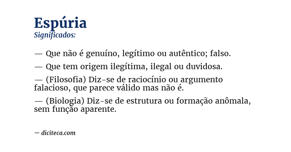 Significado de espúria