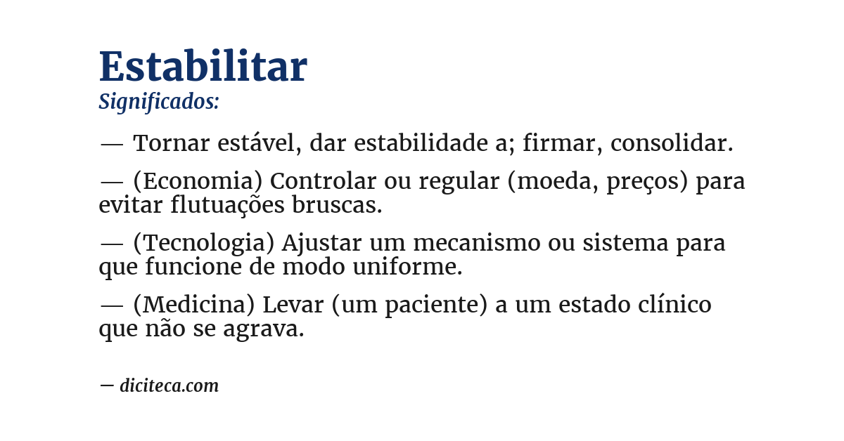 Significado de estabilitar