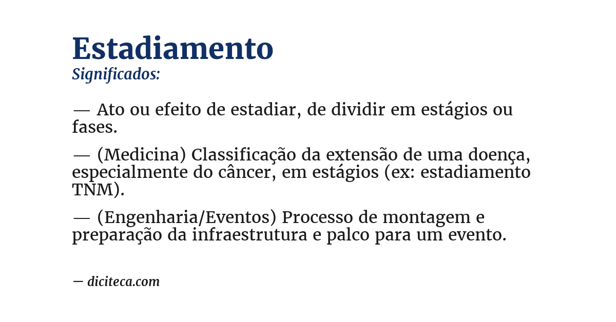 Significado de estadiamento