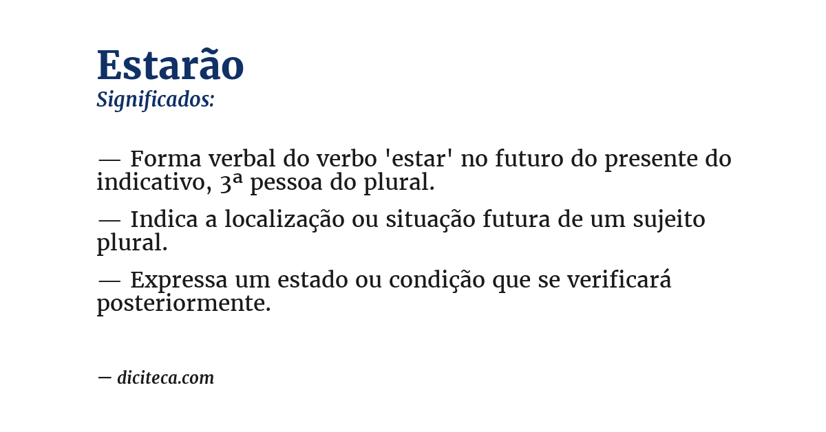 Significado de estarão