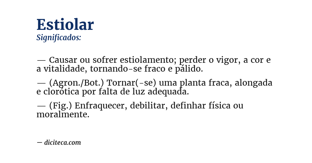 Significado de estiolar