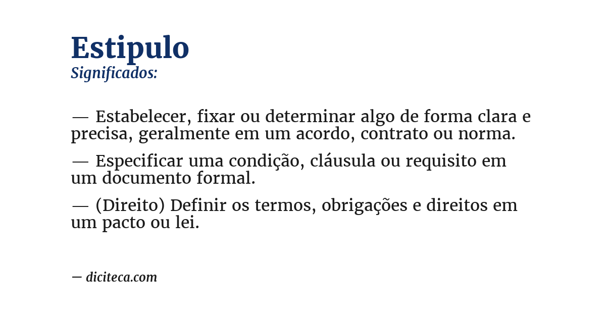 Significado de estipulo