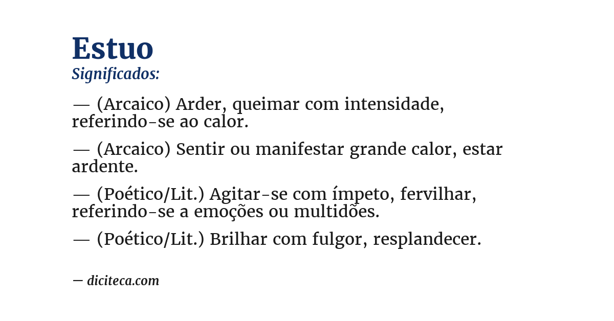 Significado de estuo
