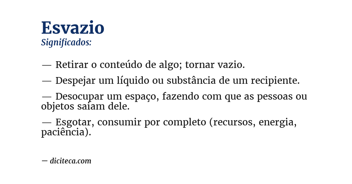 Significado de esvazio
