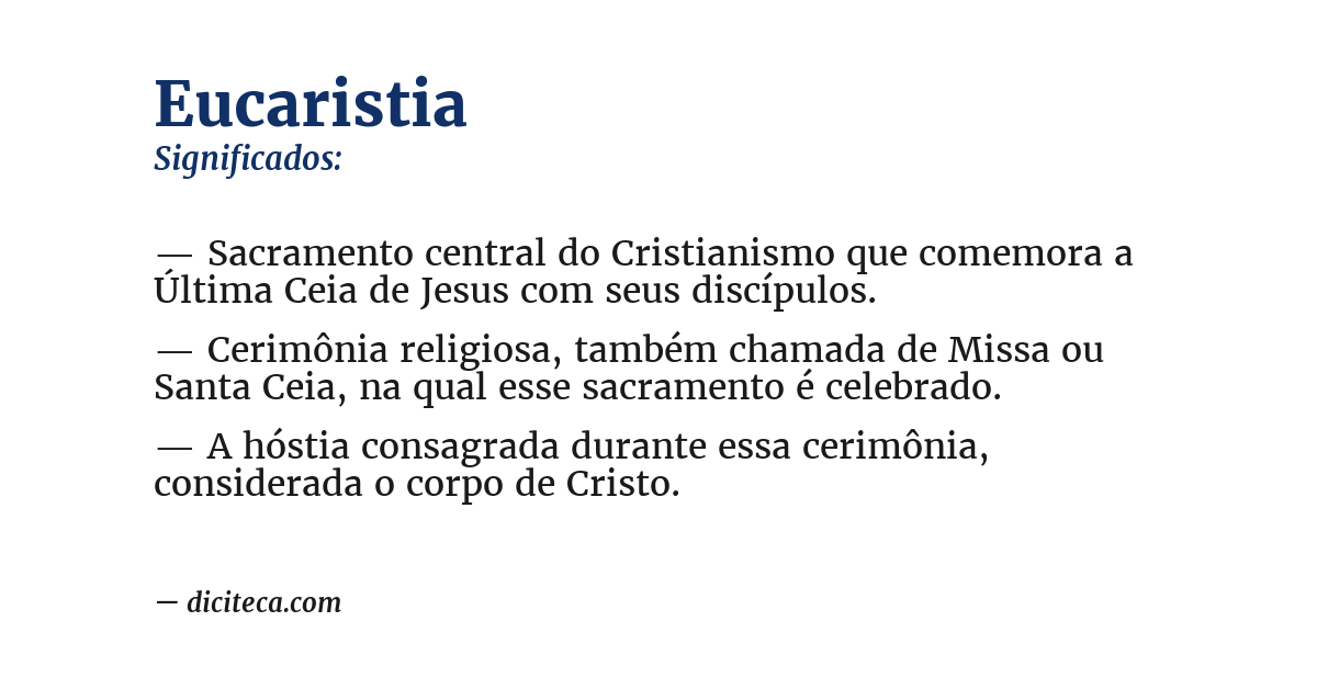 Significado de eucaristia