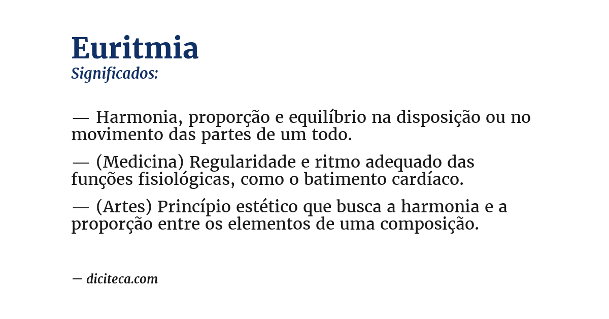 Significado de euritmia