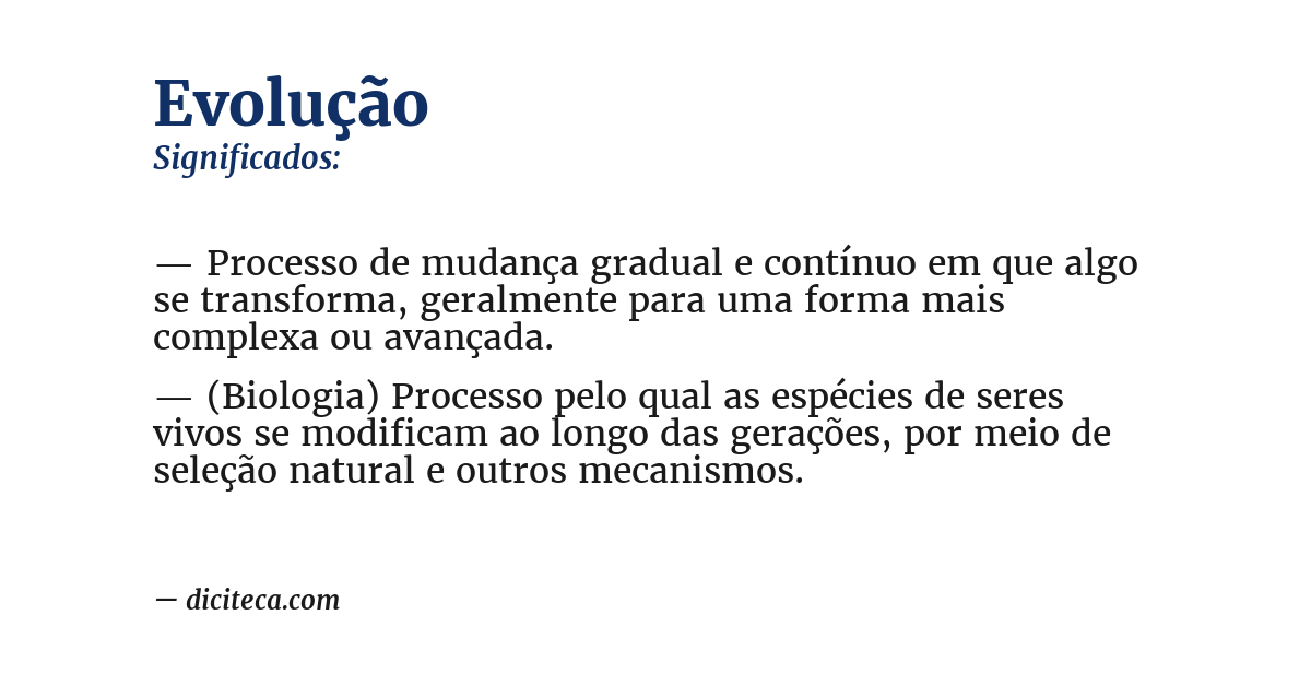Significado de evolução
