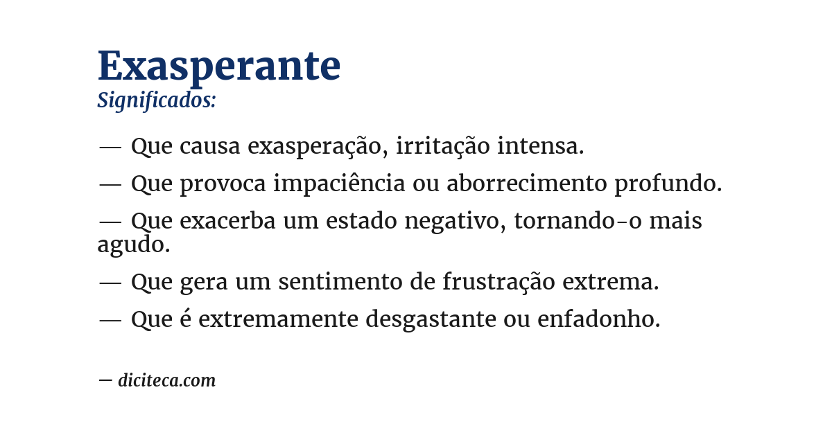 Significado de exasperante