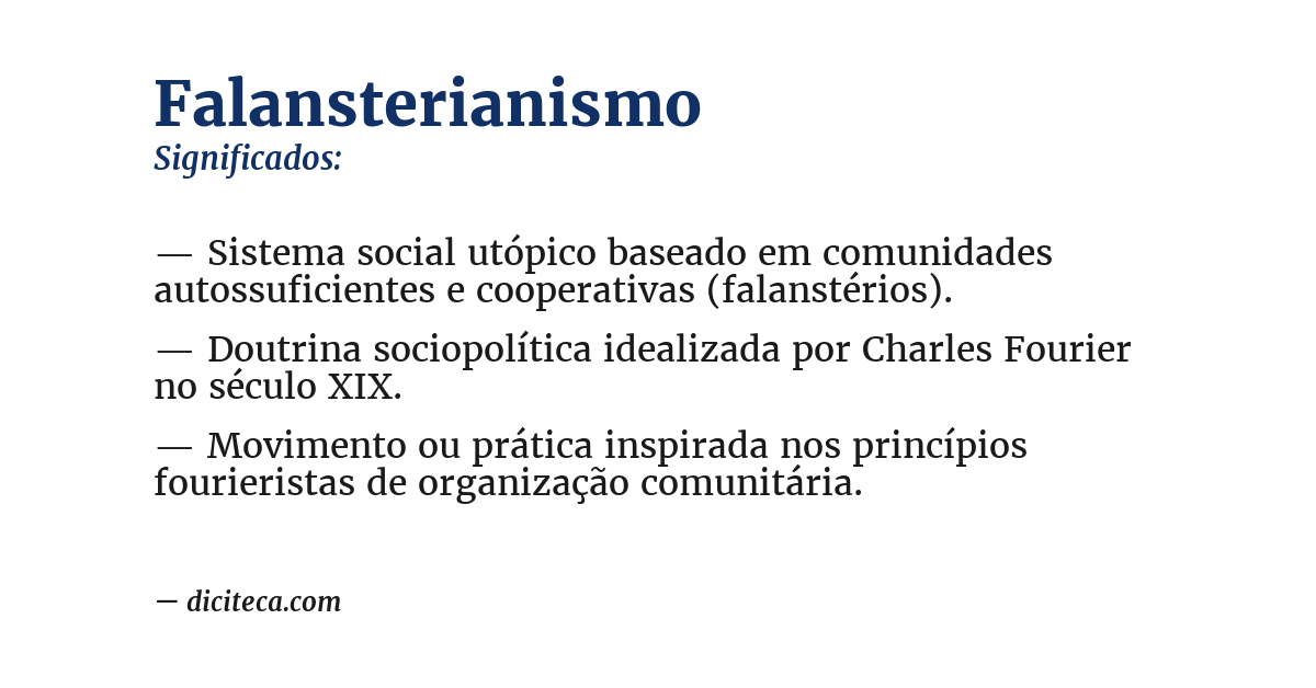Significado de falansterianismo