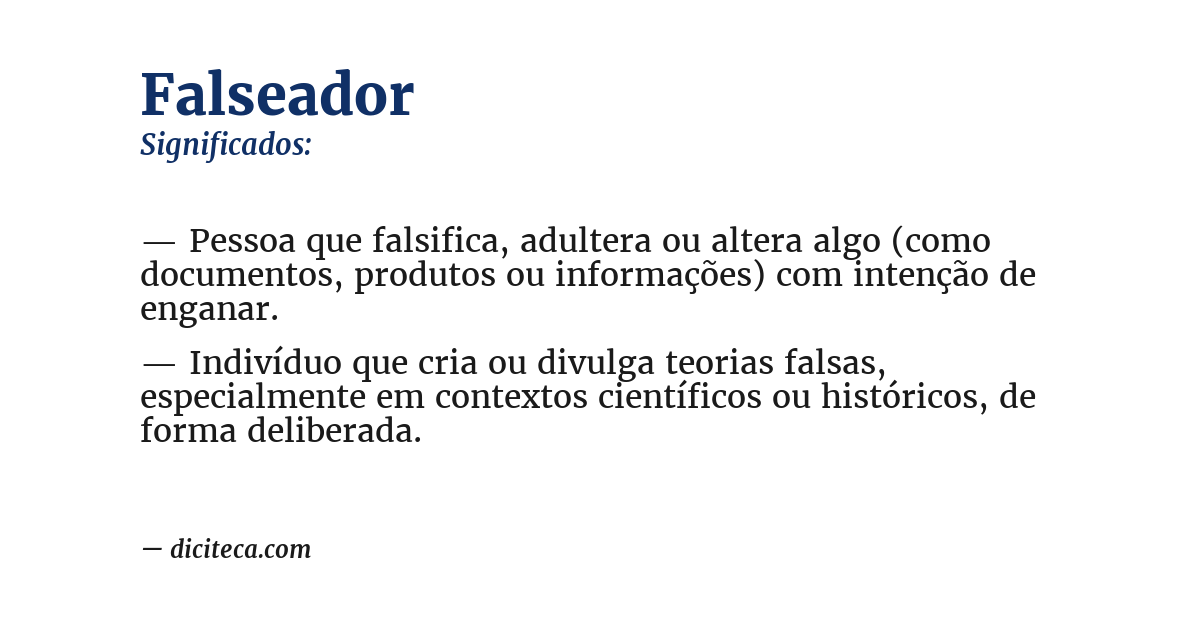 Significado de falseador