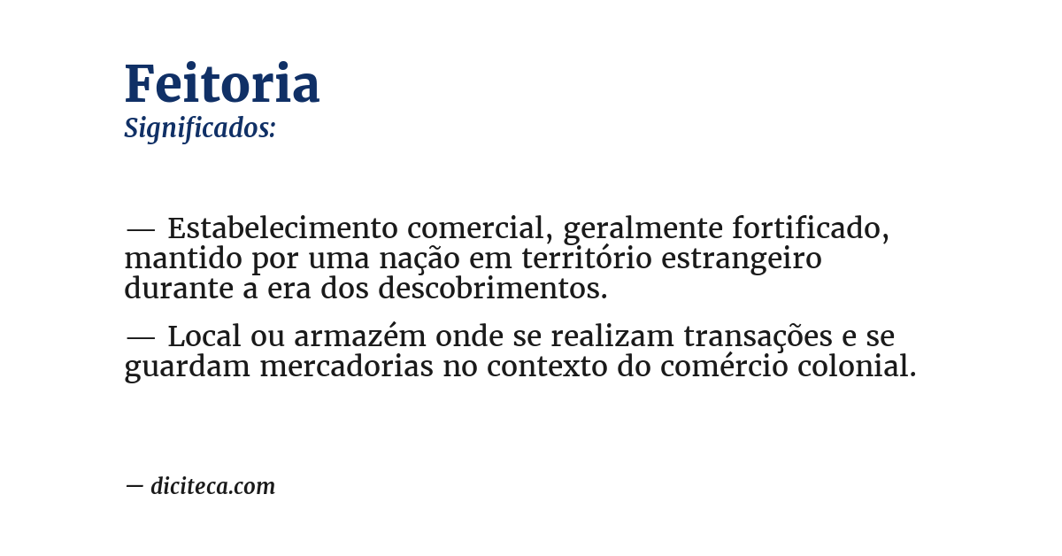 Significado de feitoria