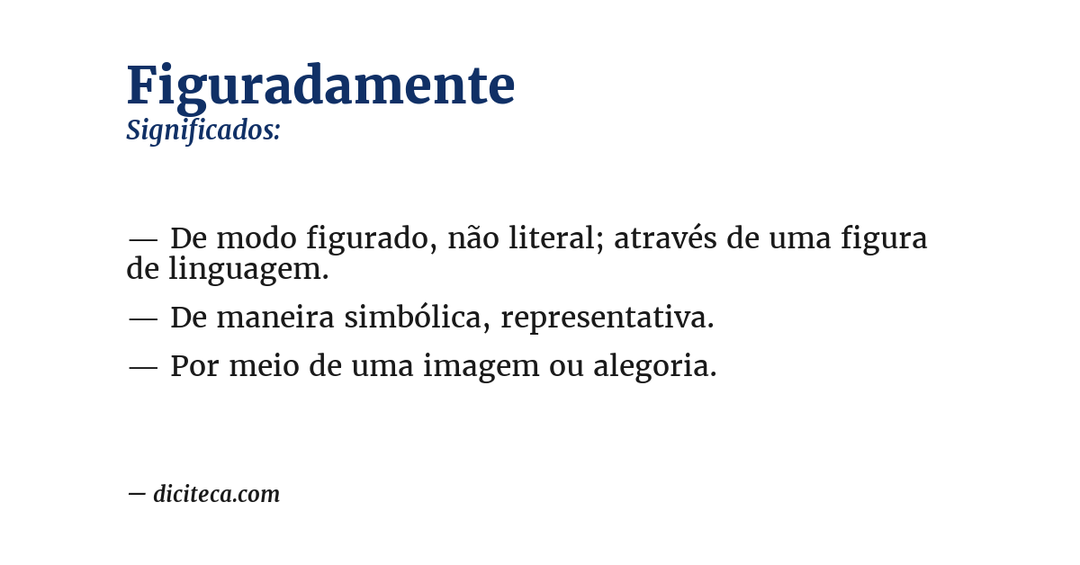 Significado de figuradamente