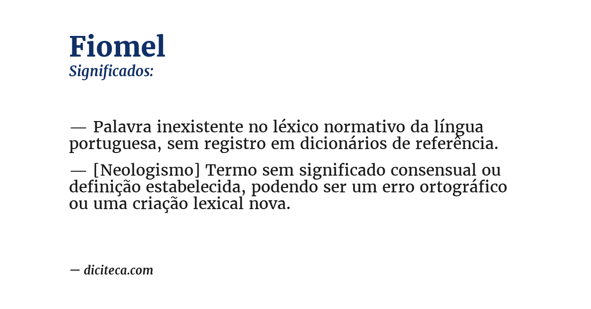 Significado de fiomel