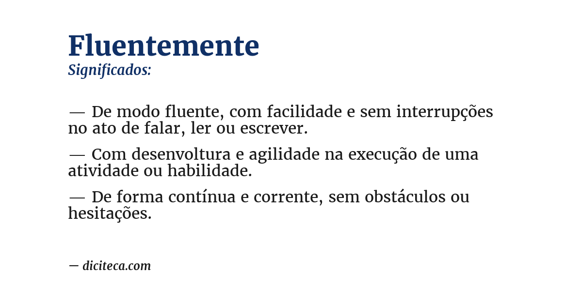 Significado de fluentemente
