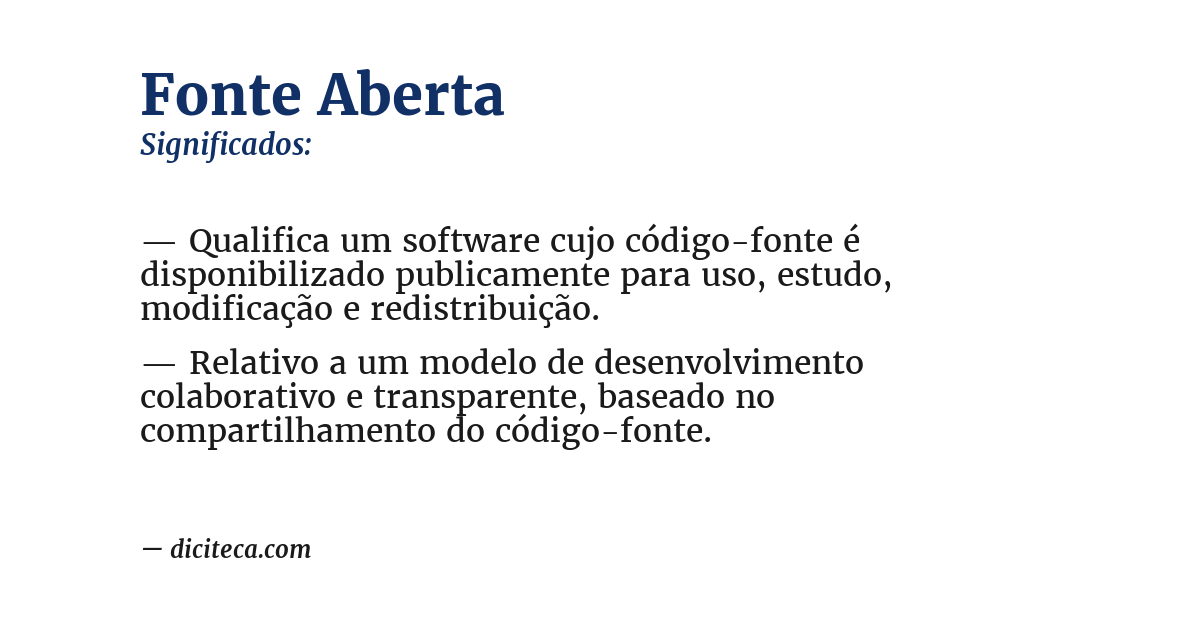 Significado de fonte aberta