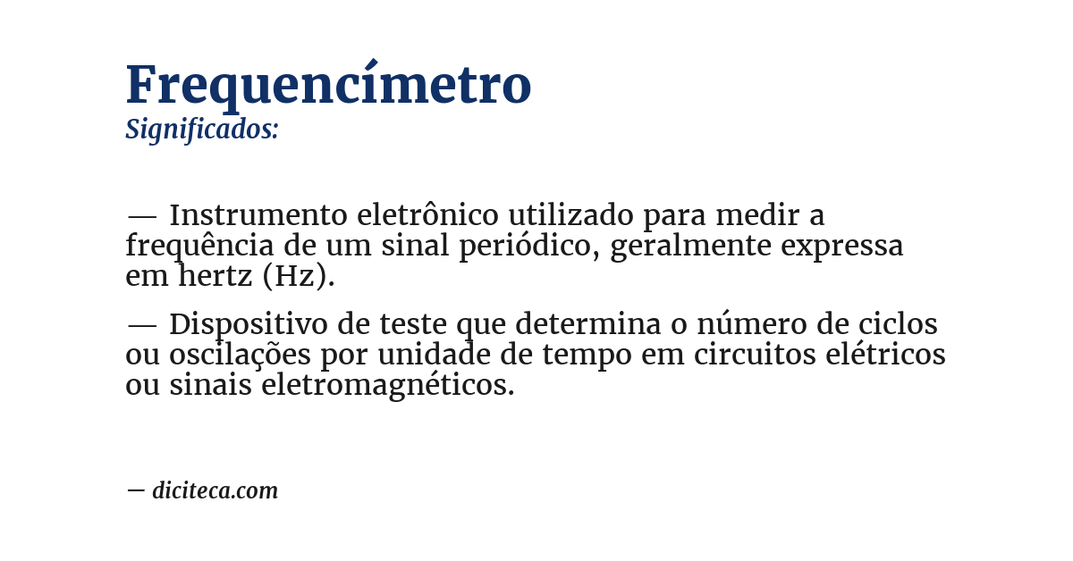 Significado de frequencímetro