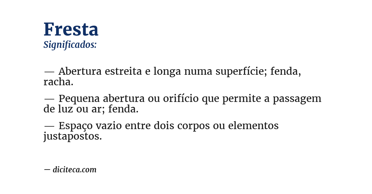 Significado de fresta