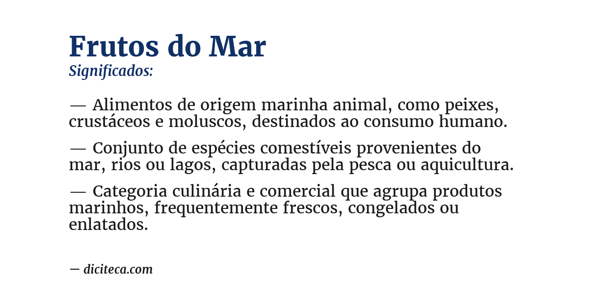 Significado de frutos do mar