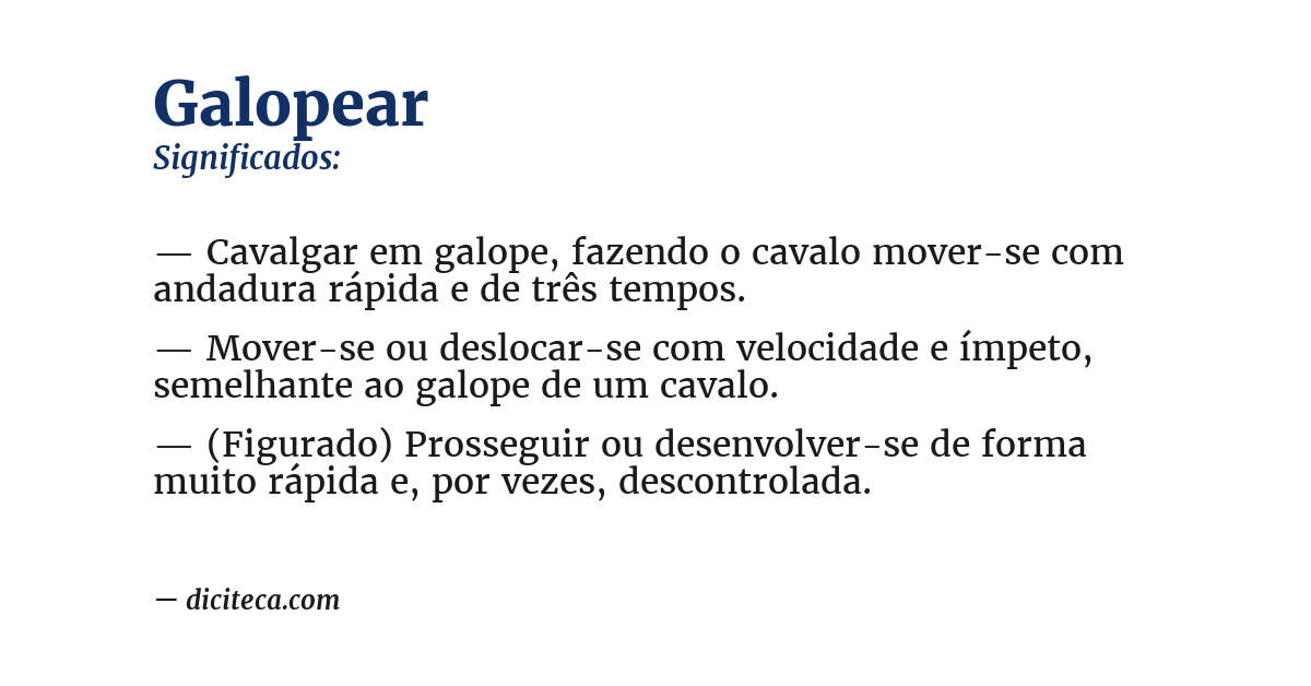 Significado de galopear