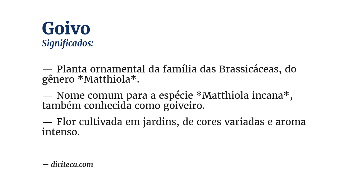 Significado de goivo