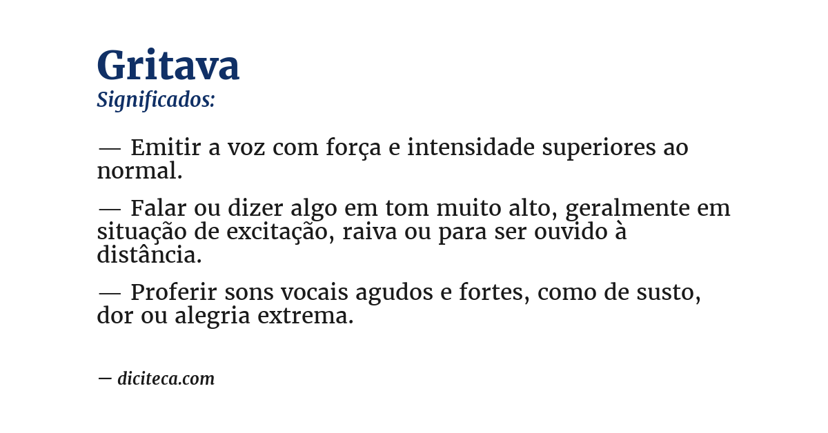 Significado de gritava