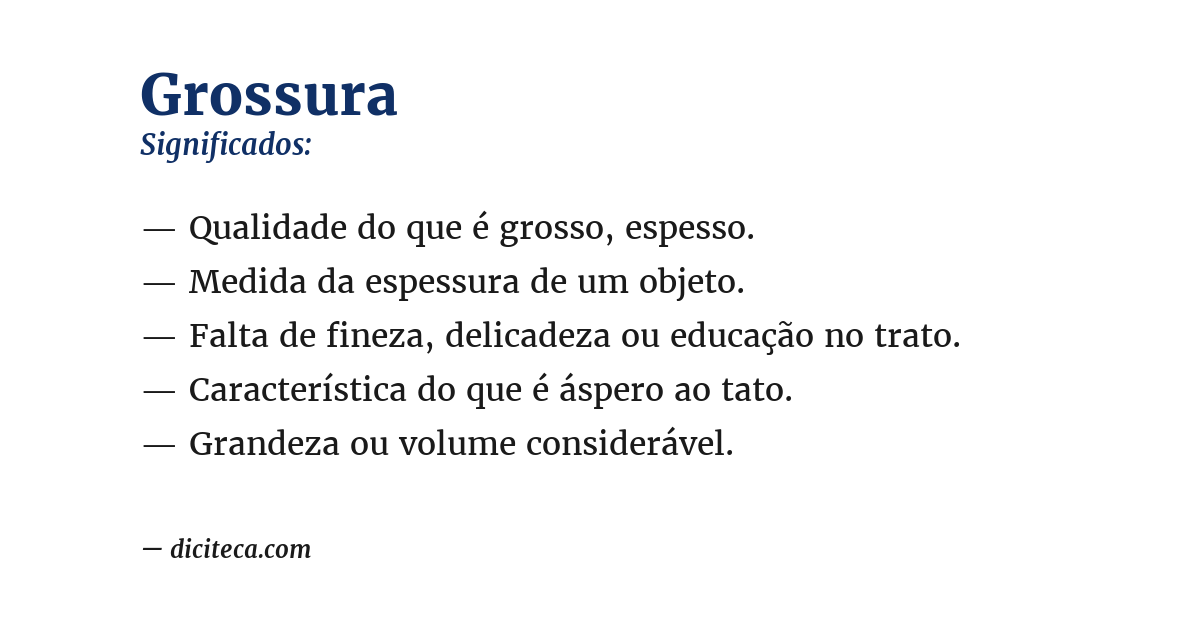 Significado de grossura