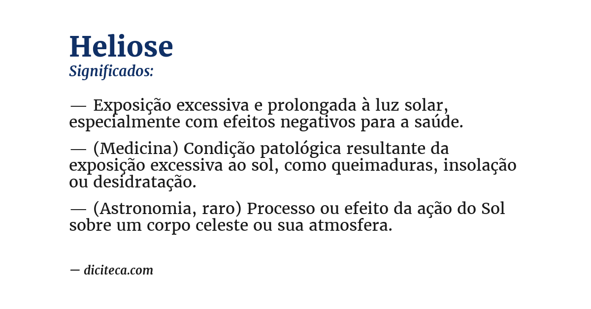 Significado de heliose