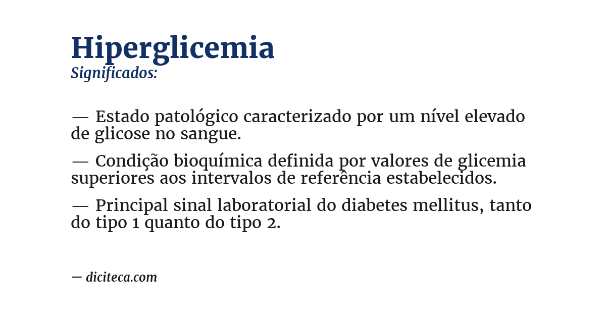 Significado de hiperglicemia