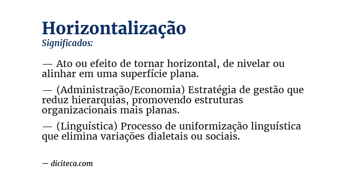 Significado de horizontalização