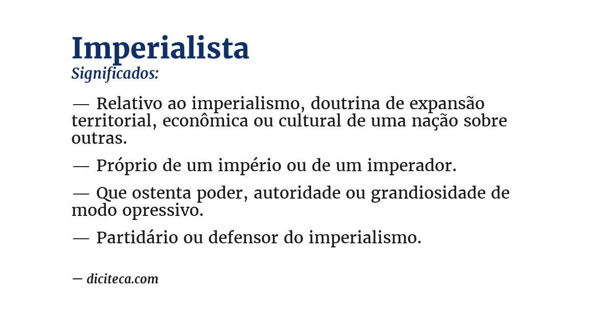 Significado de imperialista