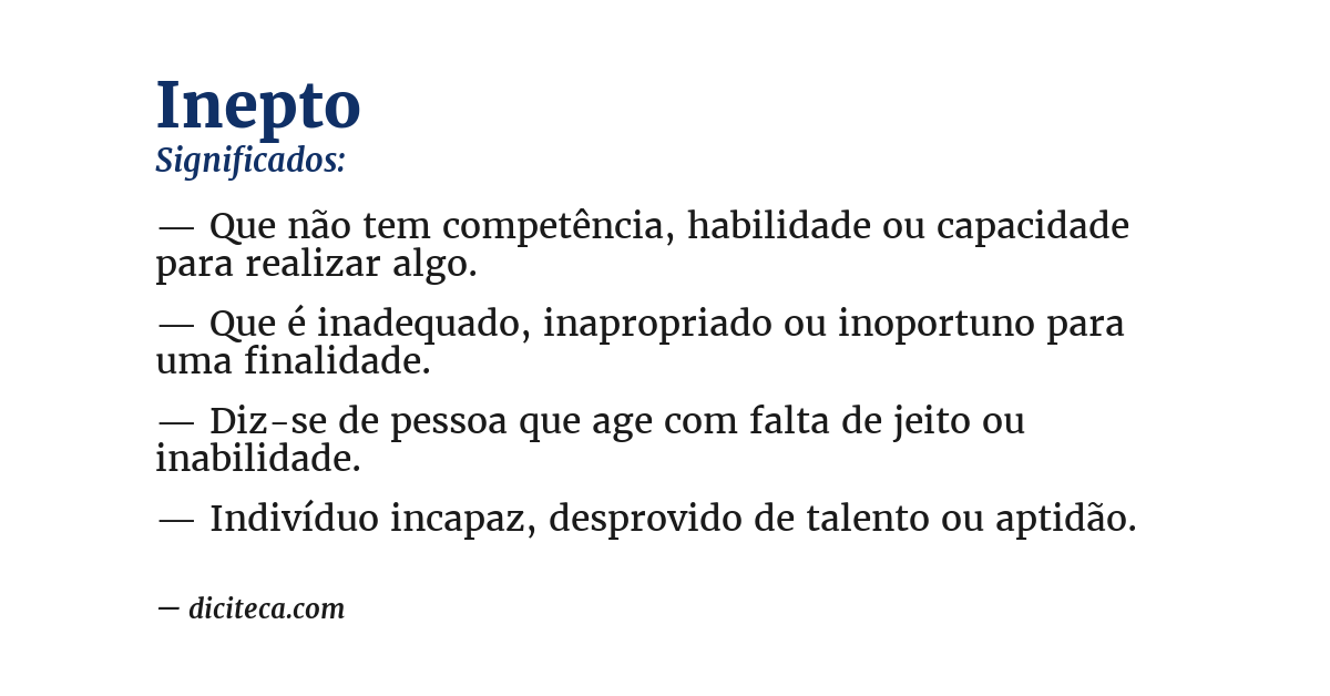 Significado de inepto