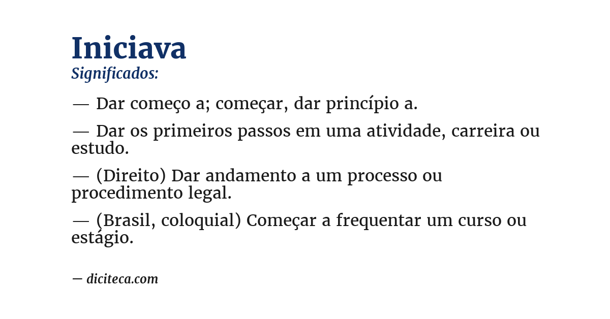 Significado de iniciava