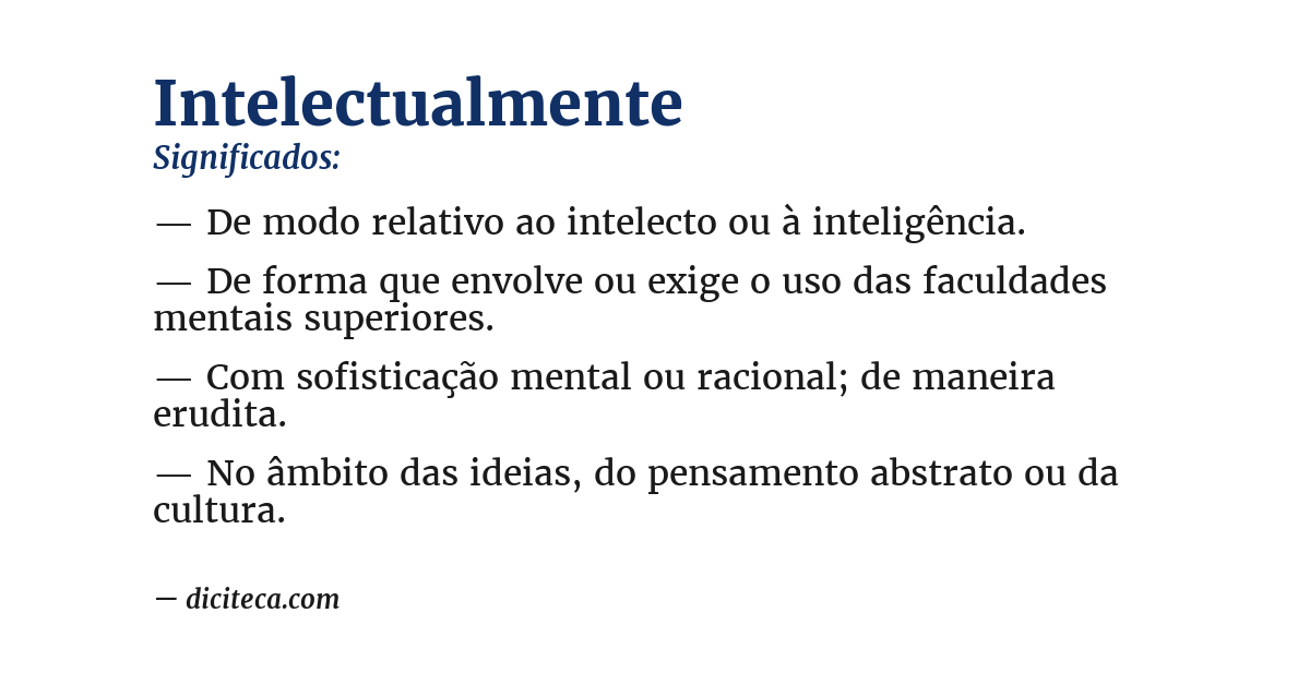 Significado de intelectualmente