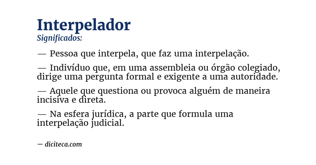 Significado de interpelador