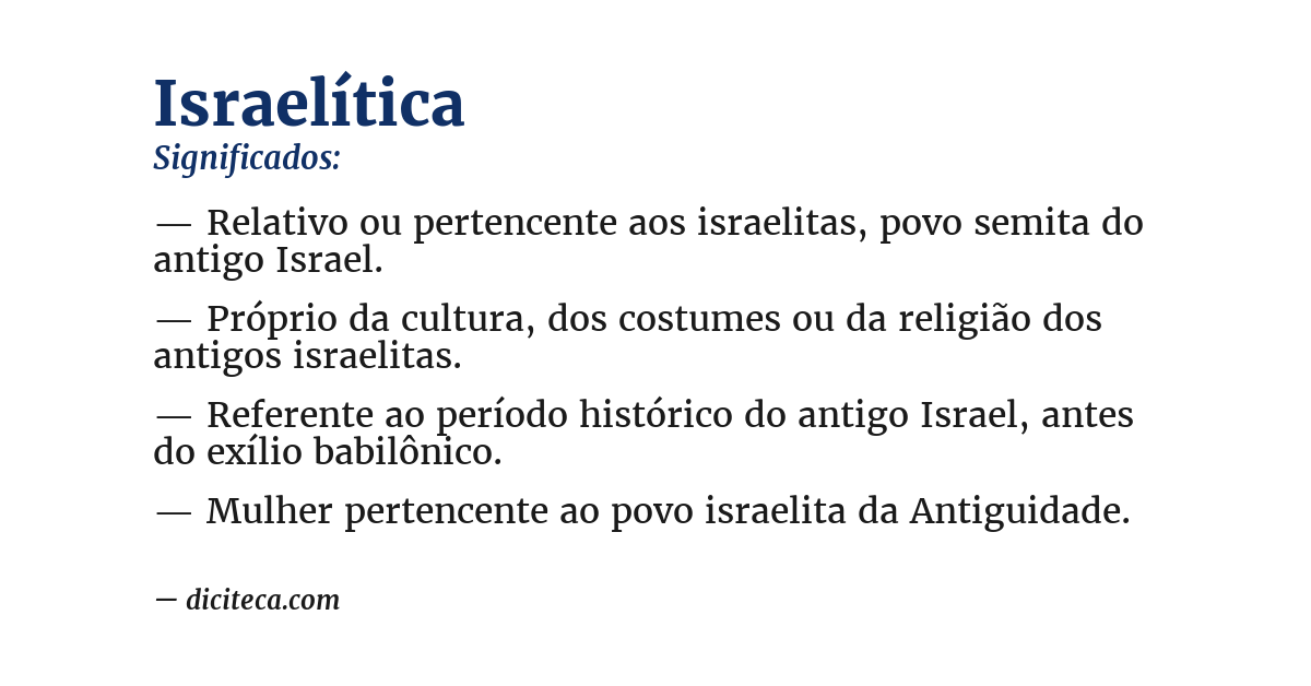 Significado de israelítica