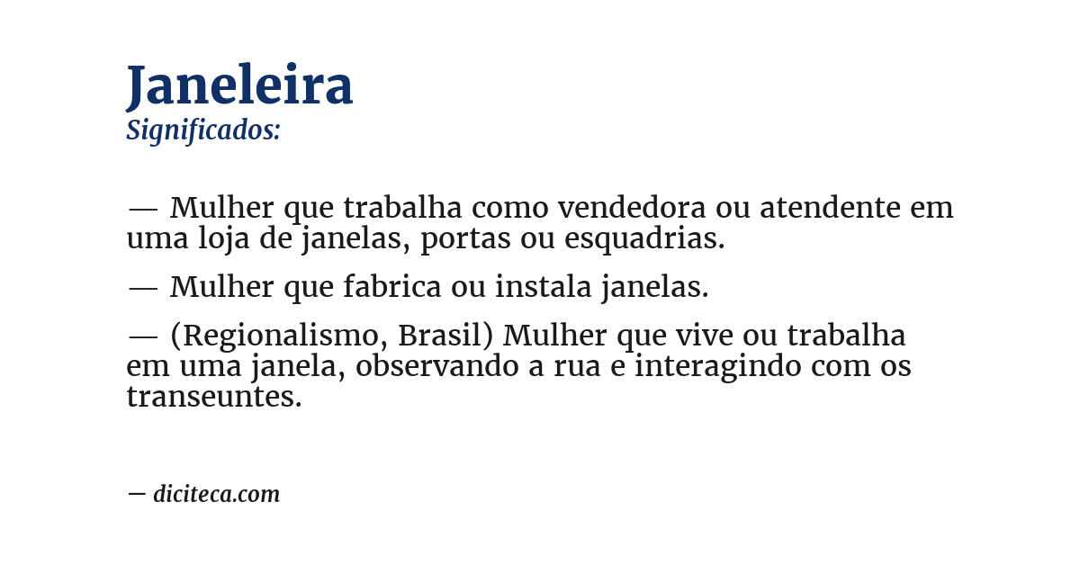 Significado de janeleira