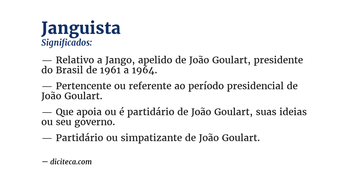 Significado de janguista