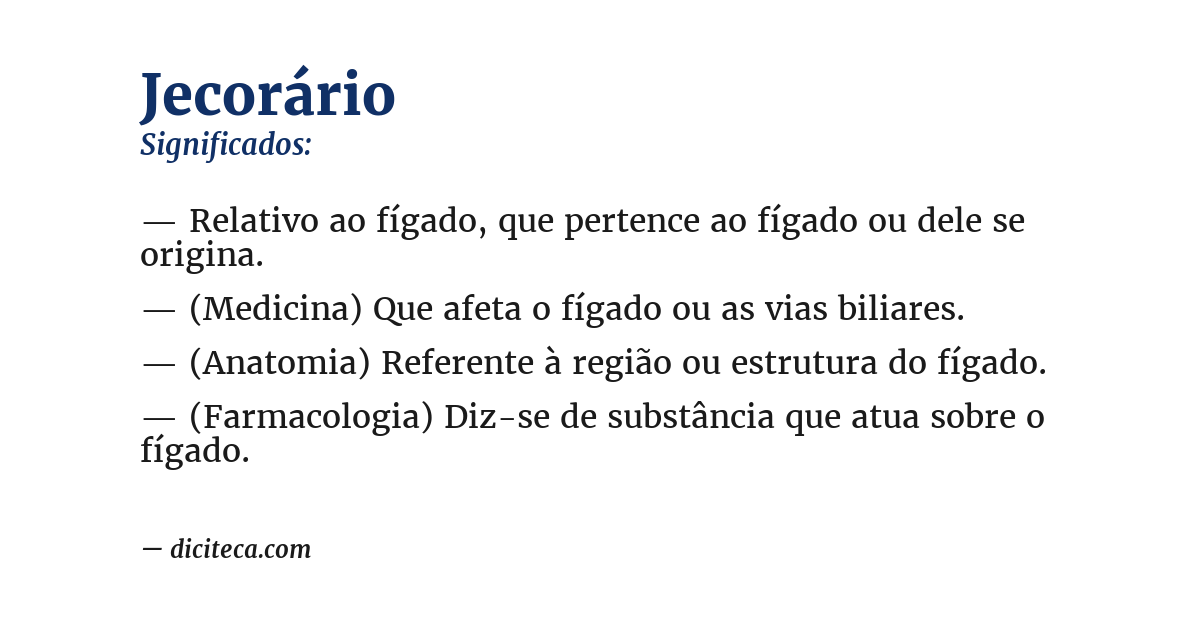 Significado de jecorário