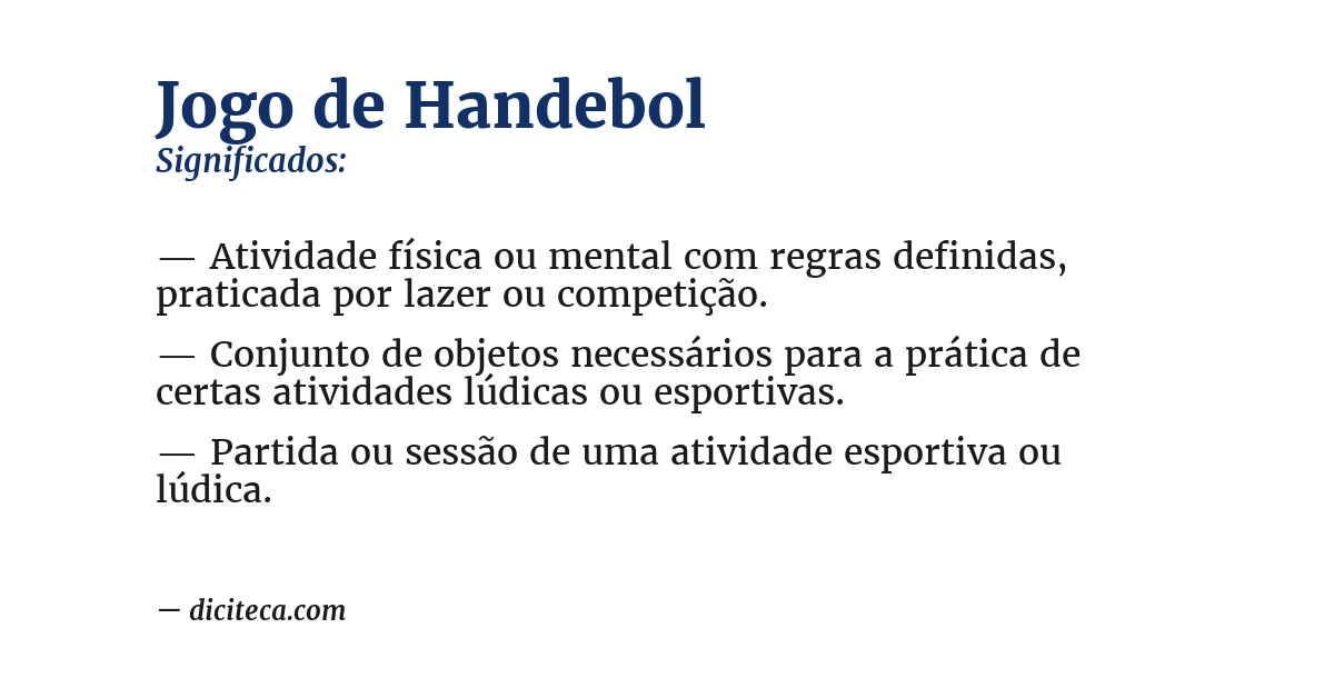 Significado de jogo de handebol