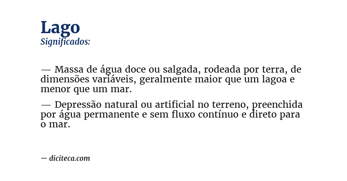Significado de lago