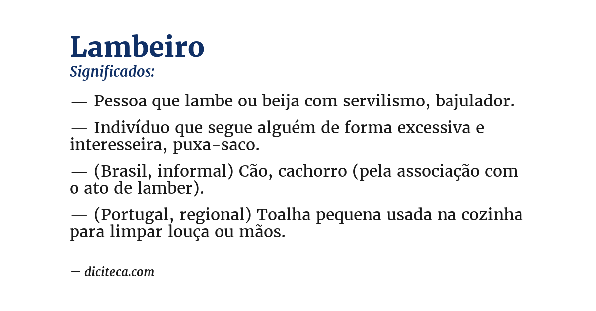 Significado de lambeiro