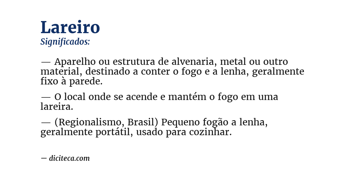 Significado de lareiro
