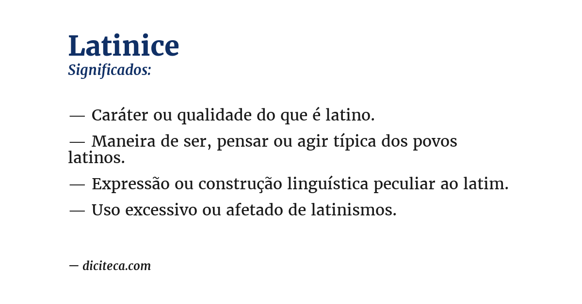 Significado de latinice