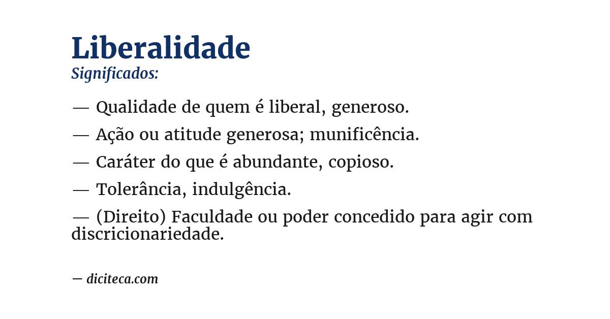 Significado de liberalidade